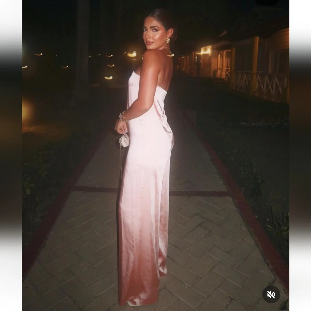 Zara * Satin Long Wide Jumpsuit Pink Size XS and S
